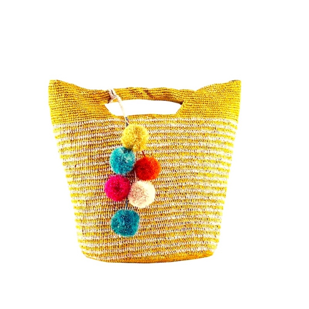 Natural Raffia Crochet Tote
